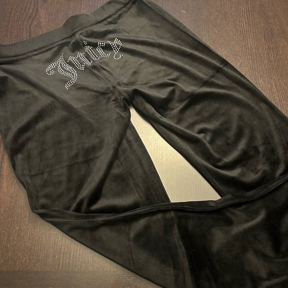 NWT Juicy Couture Velour black Track Suit sweatsuit women’s small hoodie - Picture 3 of 4